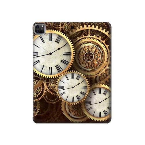 S3172 Gold Clock Live Hard Case For iPad Pro 12.9 (2022,2021,2020,2018, 3rd, 4th, 5th, 6th)