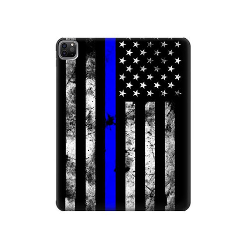 S3244 Thin Blue Line USA Hard Case For iPad Pro 12.9 (2022,2021,2020,2018, 3rd, 4th, 5th, 6th)