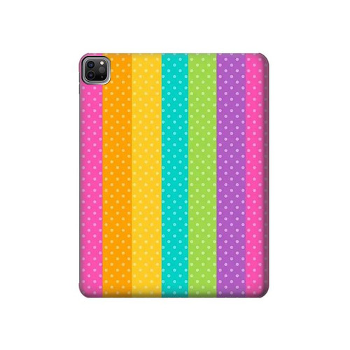 S3678 Colorful Rainbow Vertical Hard Case For iPad Pro 12.9 (2022,2021,2020,2018, 3rd, 4th, 5th, 6th)