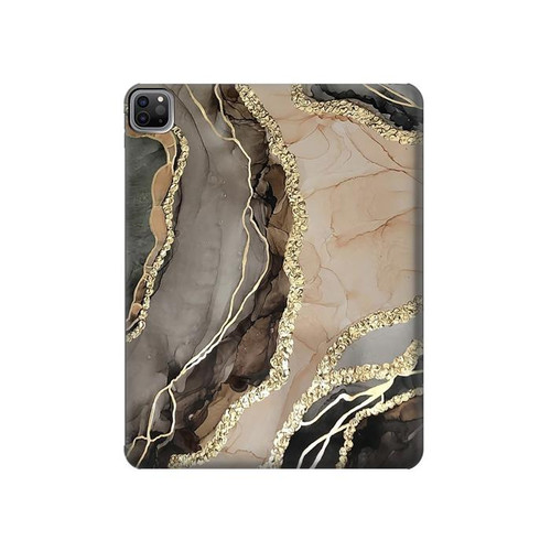 S3700 Marble Gold Graphic Printed Hard Case For iPad Pro 12.9 (2022,2021,2020,2018, 3rd, 4th, 5th, 6th)