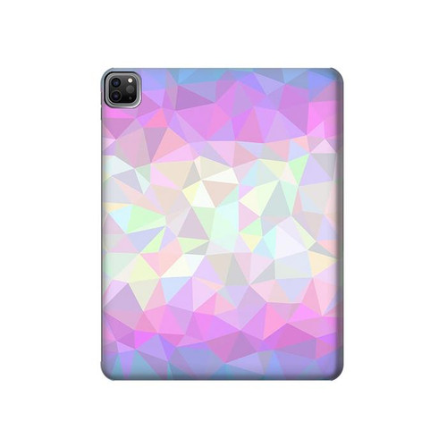 S3747 Trans Flag Polygon Hard Case For iPad Pro 12.9 (2022,2021,2020,2018, 3rd, 4th, 5th, 6th)