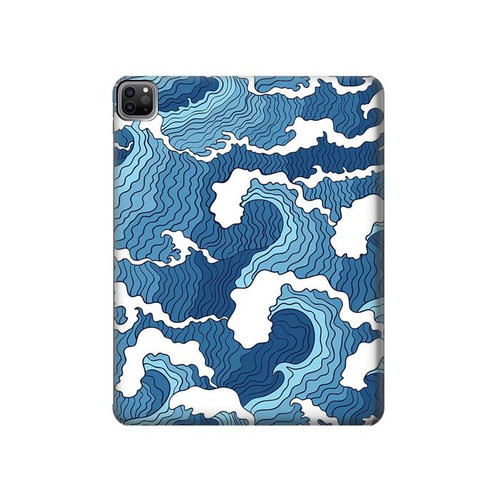 S3751 Wave Pattern Hard Case For iPad Pro 12.9 (2022,2021,2020,2018, 3rd, 4th, 5th, 6th)