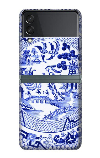 S2768 Willow Pattern Graphic Case For Samsung Galaxy Z Flip 3 5G