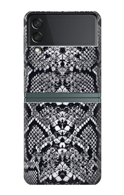 S2855 White Rattle Snake Skin Graphic Printed Case For Samsung Galaxy Z Flip 3 5G