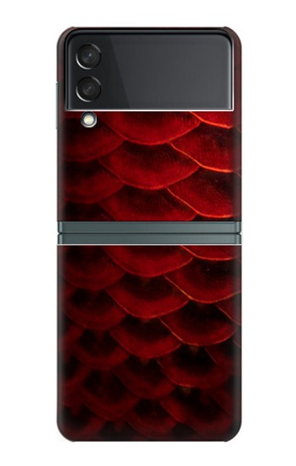 S2879 Red Arowana Fish Scale Case For Samsung Galaxy Z Flip 3 5G