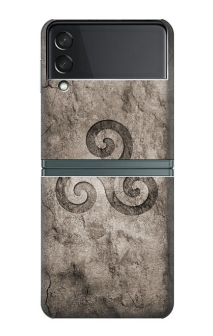 S2892 Triskele Symbol Stone Texture Case For Samsung Galaxy Z Flip 3 5G