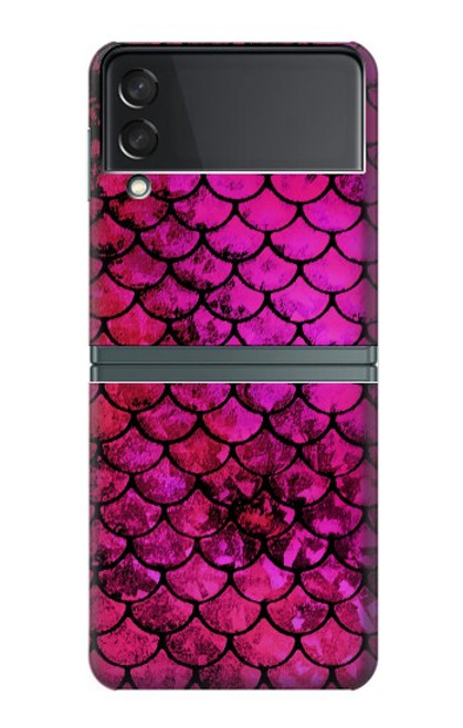 S3051 Pink Mermaid Fish Scale Case For Samsung Galaxy Z Flip 3 5G