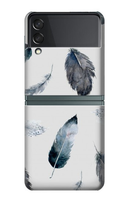 S3085 Feather Paint Pattern Case For Samsung Galaxy Z Flip 3 5G