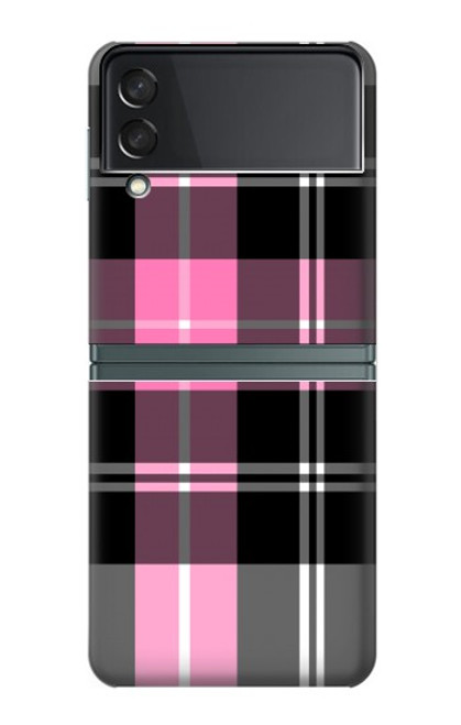 S3091 Pink Plaid Pattern Case For Samsung Galaxy Z Flip 3 5G