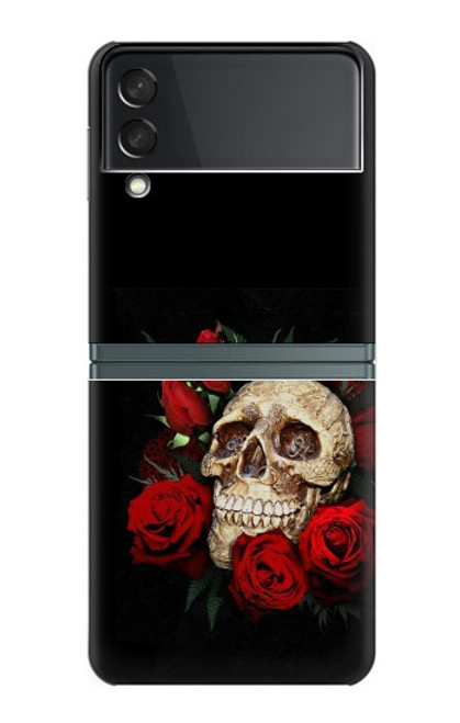 S3753 Dark Gothic Goth Skull Roses Case For Samsung Galaxy Z Flip 3 5G