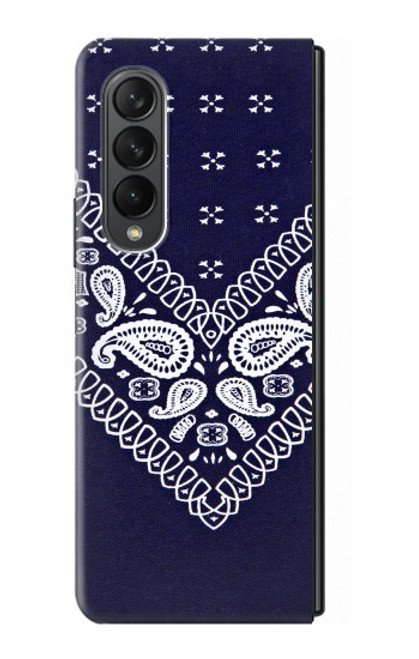 S3357 Navy Blue Bandana Pattern Case For Samsung Galaxy Z Fold 3 5G