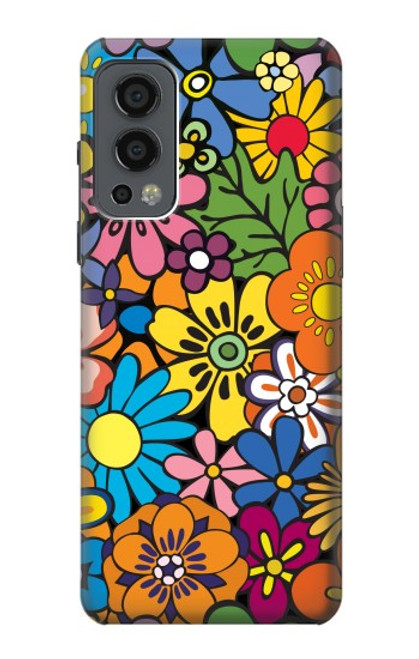 S3281 Colorful Hippie Flowers Pattern Case For OnePlus Nord 2 5G