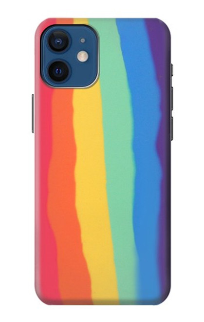 S3799 Cute Vertical Watercolor Rainbow Case For iPhone 12 mini