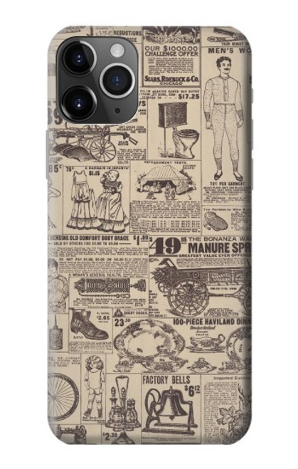 S3819 Retro Vintage Paper Case For iPhone 11 Pro