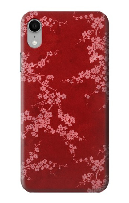 S3817 Red Floral Cherry blossom Pattern Case For iPhone XR