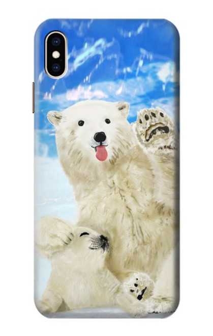 S3794 Arctic Polar Bear in Love with Seal Paint Case For iPhone XS Max