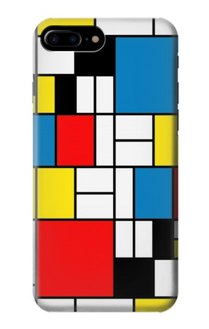 S3814 Piet Mondrian Line Art Composition Case For iPhone 7 Plus, iPhone 8 Plus