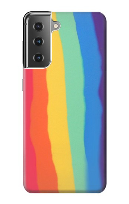 S3799 Cute Vertical Watercolor Rainbow Case For Samsung Galaxy S21 Plus 5G, Galaxy S21+ 5G