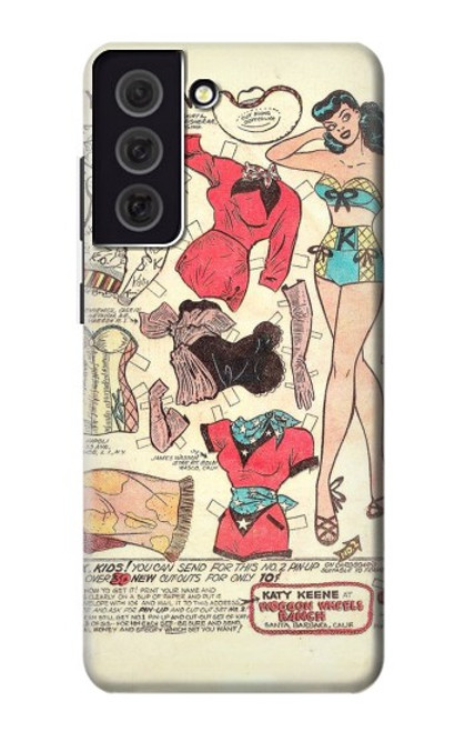 S3820 Vintage Cowgirl Fashion Paper Doll Case For Samsung Galaxy S21 FE 5G
