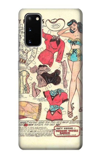 S3820 Vintage Cowgirl Fashion Paper Doll Case For Samsung Galaxy S20
