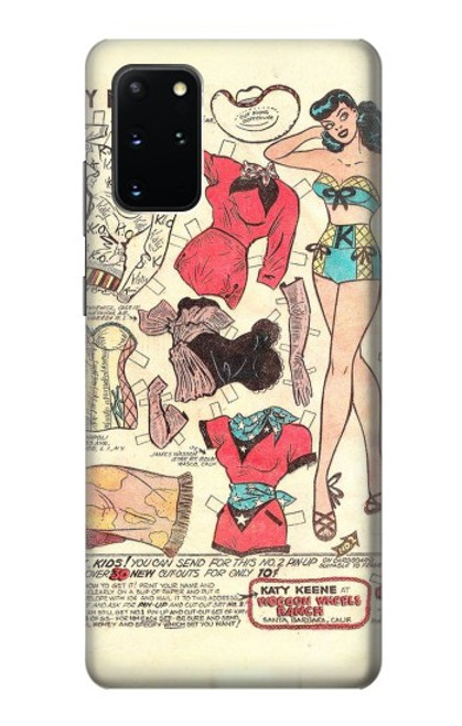 S3820 Vintage Cowgirl Fashion Paper Doll Case For Samsung Galaxy S20 Plus, Galaxy S20+