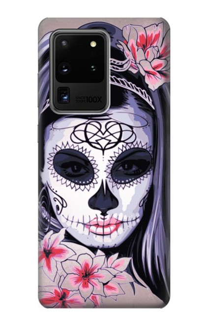 S3821 Sugar Skull Steam Punk Girl Gothic Case For Samsung Galaxy S20 Ultra