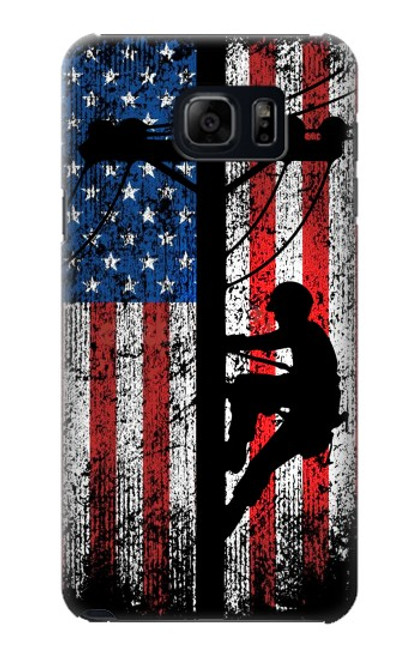 S3803 Electrician Lineman American Flag Case For Samsung Galaxy S6 Edge Plus