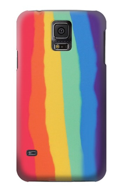 S3799 Cute Vertical Watercolor Rainbow Case For Samsung Galaxy S5