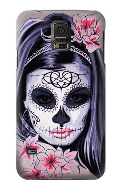 S3821 Sugar Skull Steam Punk Girl Gothic Case For Samsung Galaxy S5