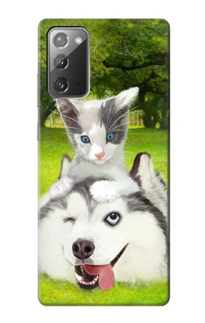 S3795 Grumpy Kitten Cat Playful Siberian Husky Dog Paint Case For Samsung Galaxy Note 20