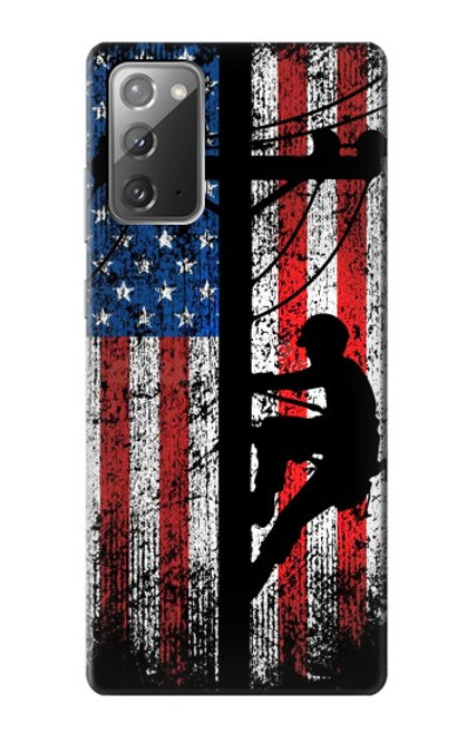 S3803 Electrician Lineman American Flag Case For Samsung Galaxy Note 20