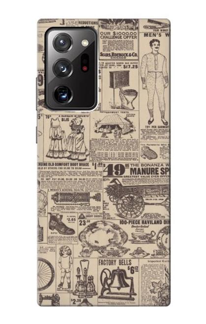 S3819 Retro Vintage Paper Case For Samsung Galaxy Note 20 Ultra, Ultra 5G