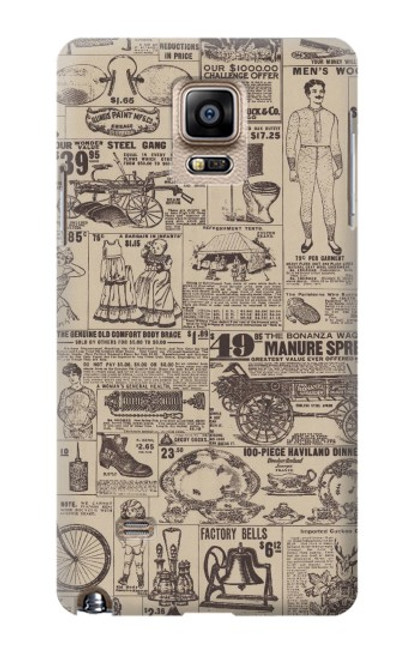 S3819 Retro Vintage Paper Case For Samsung Galaxy Note 4