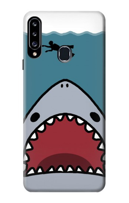 S3825 Cartoon Shark Sea Diving Case For Samsung Galaxy A20s