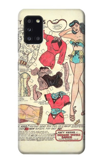 S3820 Vintage Cowgirl Fashion Paper Doll Case For Samsung Galaxy A31