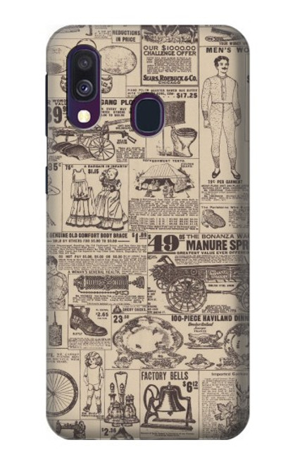 S3819 Retro Vintage Paper Case For Samsung Galaxy A40