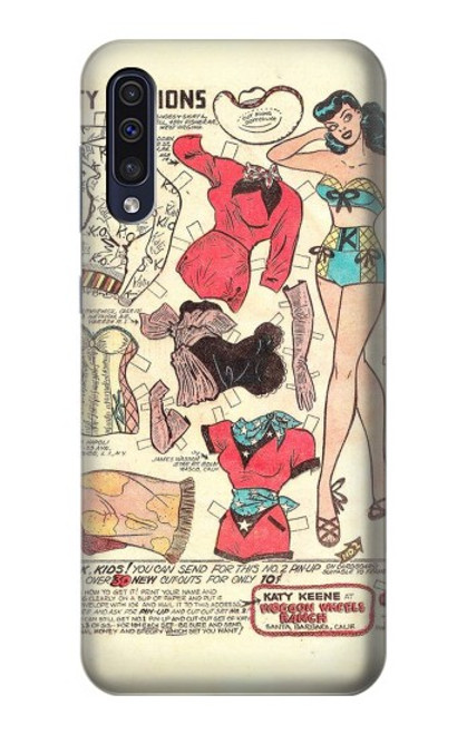 S3820 Vintage Cowgirl Fashion Paper Doll Case For Samsung Galaxy A70