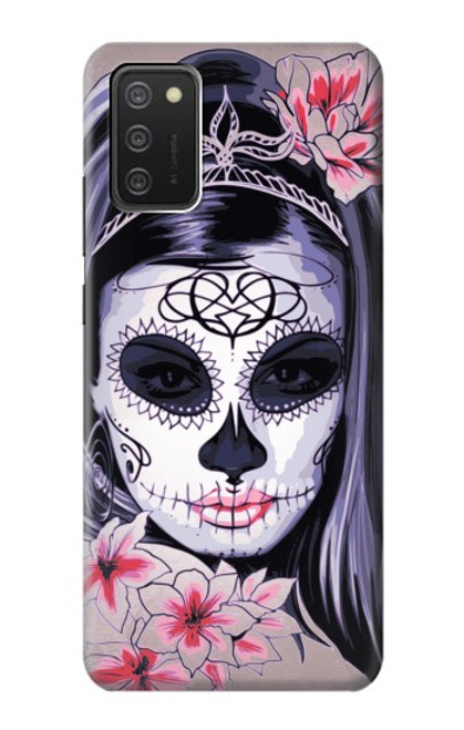 S3821 Sugar Skull Steam Punk Girl Gothic Case For Samsung Galaxy A03S