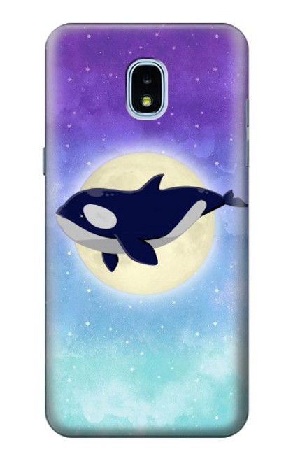 S3807 Killer Whale Orca Moon Pastel Fantasy Case For Samsung Galaxy J3 (2018), J3 Star, J3 V 3rd Gen, J3 Orbit, J3 Achieve, Express Prime 3, Amp Prime 3