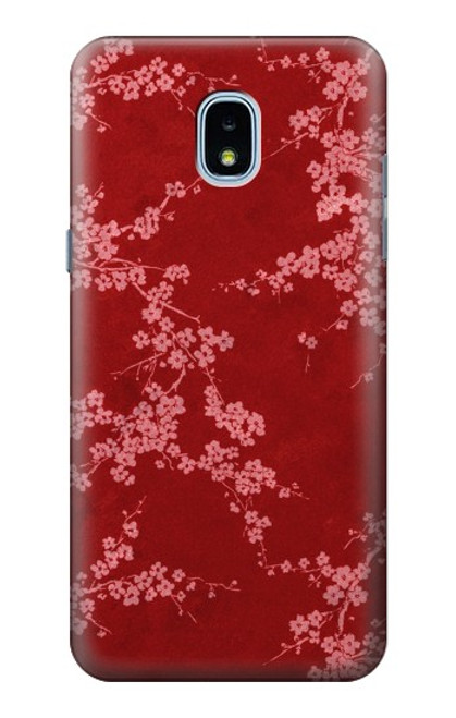 S3817 Red Floral Cherry blossom Pattern Case For Samsung Galaxy J3 (2018), J3 Star, J3 V 3rd Gen, J3 Orbit, J3 Achieve, Express Prime 3, Amp Prime 3