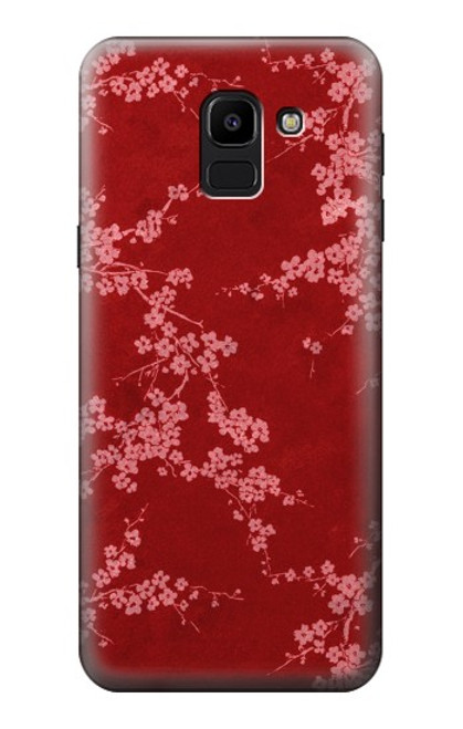 S3817 Red Floral Cherry blossom Pattern Case For Samsung Galaxy J6 (2018)