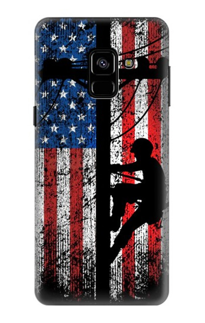 S3803 Electrician Lineman American Flag Case For Samsung Galaxy A8 (2018)