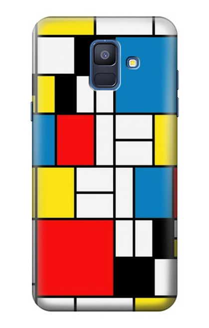 S3814 Piet Mondrian Line Art Composition Case For Samsung Galaxy A6 (2018)