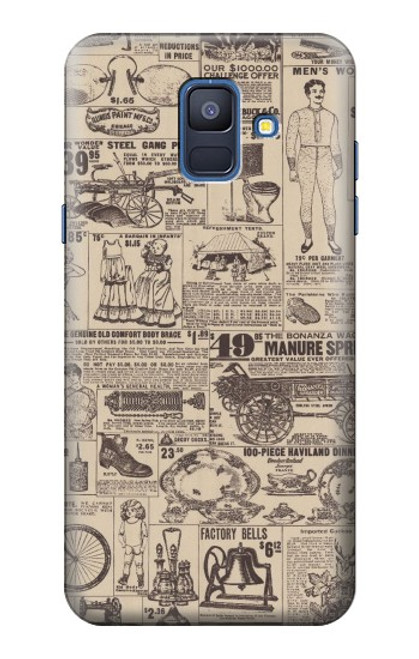 S3819 Retro Vintage Paper Case For Samsung Galaxy A6 (2018)