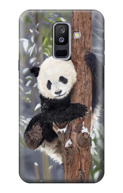 S3793 Cute Baby Panda Snow Painting Case For Samsung Galaxy A6+ (2018), J8 Plus 2018, A6 Plus 2018