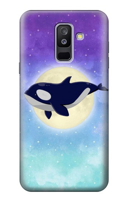 S3807 Killer Whale Orca Moon Pastel Fantasy Case For Samsung Galaxy A6+ (2018), J8 Plus 2018, A6 Plus 2018