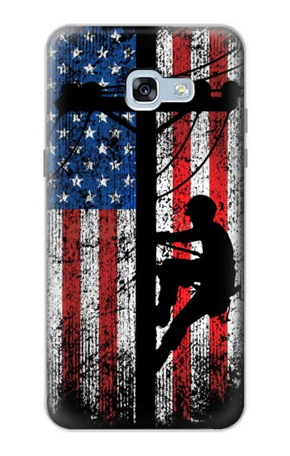 S3803 Electrician Lineman American Flag Case For Samsung Galaxy A5 (2017)