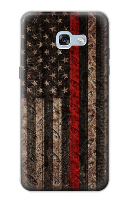 S3804 Fire Fighter Metal Red Line Flag Graphic Case For Samsung Galaxy A5 (2017)