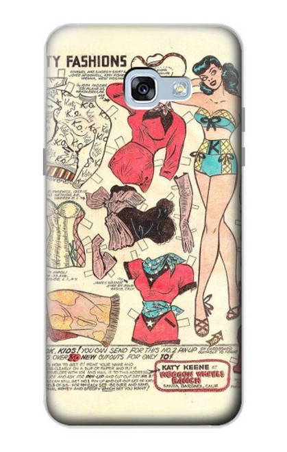 S3820 Vintage Cowgirl Fashion Paper Doll Case For Samsung Galaxy A5 (2017)