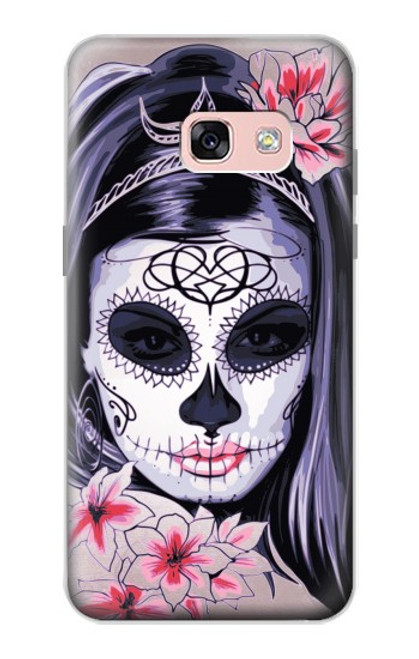 S3821 Sugar Skull Steam Punk Girl Gothic Case For Samsung Galaxy A3 (2017)